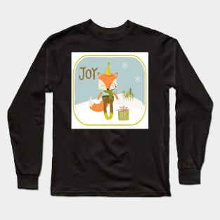 Christmas Fox Winter Joy Long Sleeve T-Shirt